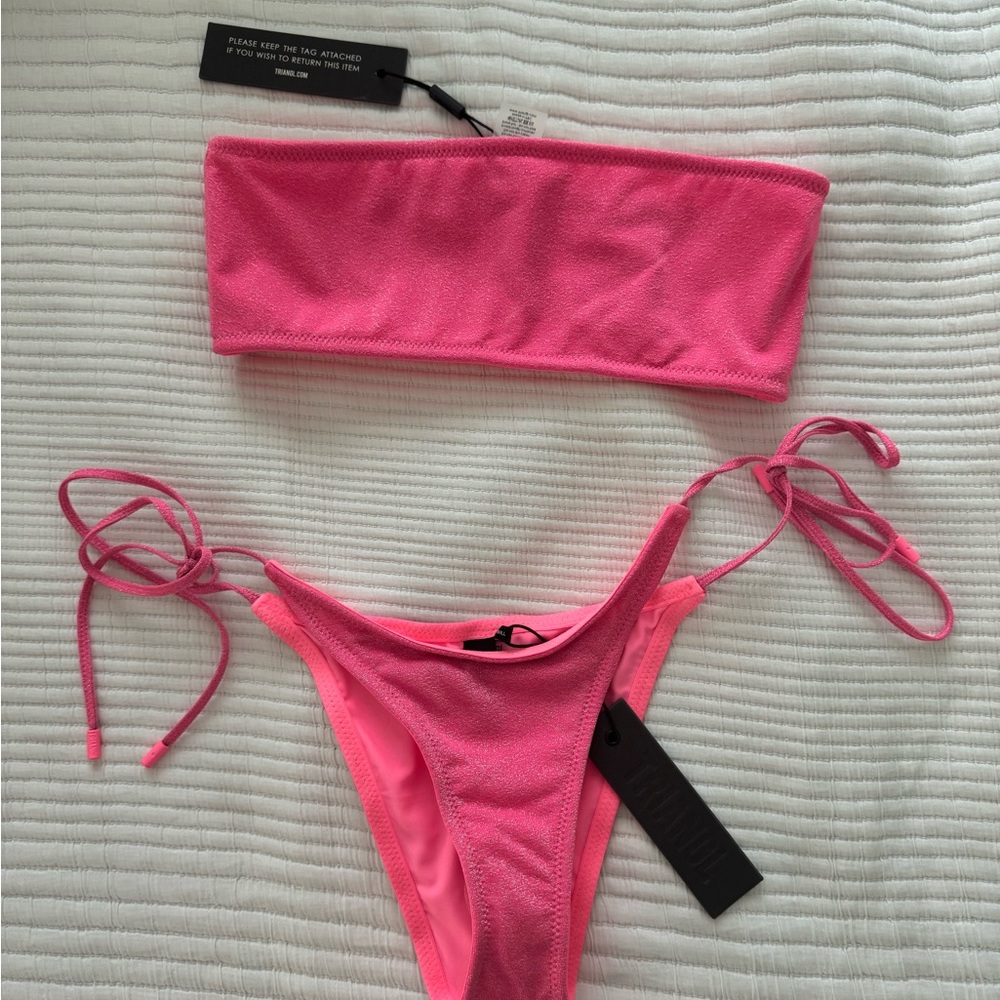 Triangl sparkle Pink Bikini Set